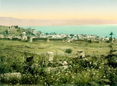 Blick auf Tiberias von Süden, ca. 1880-1900 von Swiss Photographer